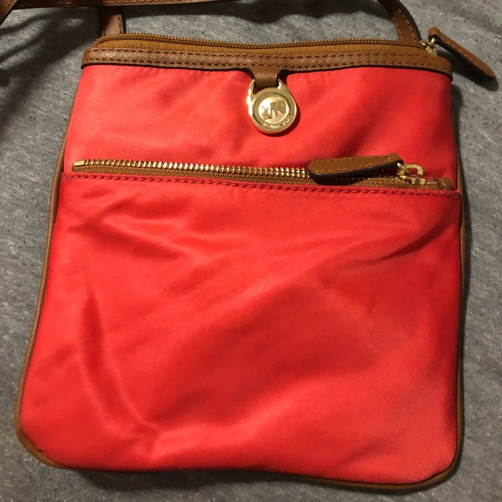 Michael Kors fire orange cross body bag